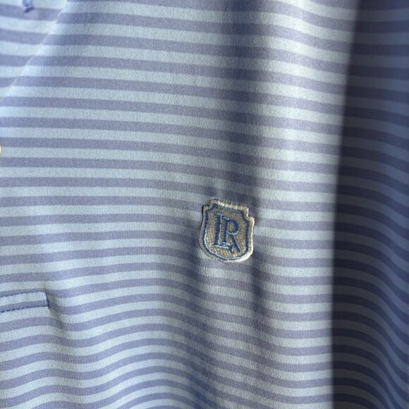 Peter Millar Summer Comfort Men's Medium Blue Striped Short Sleeve LR Logo - Picture 6 of 12